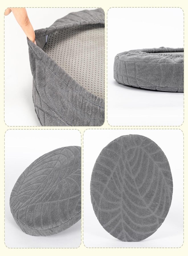 KRFOONN وسادة كرسي بار مقاومة للماء من KRFOONN، مقاس 12 بوصة، وسادة مقعد دائرية ناعمة مبطنة بالإسفنج، وسائد بار دائرية مانعة للانزلاق، وسادة كرسي، أغطية كراسي بار قابلة للغسل مع قاعدة مطاطية (12 بوصة، رمادي داكن) - Image 4